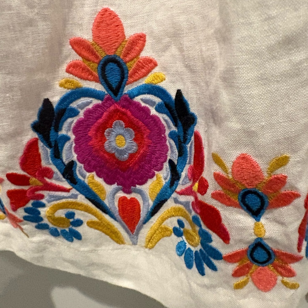 Boden linen dress NWT 8 Cleo Embroidered Tunic Bright Floral D0888 - Picture 5 of 10